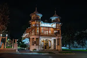 Public Prints: Historic house stands in the Spa town of Pyatigorsk during night hours in Stavropol Krai