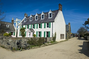 Sark Prints: Historic houses in the avenue, Sark, Channel Islands, United Kingdom, Europe