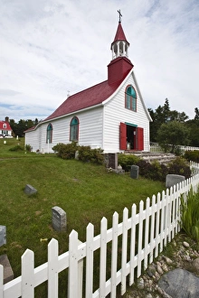 Quebec Prints: The Historic Indians chapel in Tadoussac, Quebec, Canada, North America