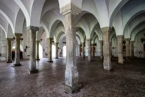 Pillars Prints: Historic interior of the Sixty Dome Mosque showcasing architecture in Bangladesh