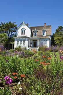 Gardens Prints: Historic Mendocino Village Inn, California, United States of America, North America