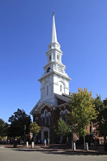 Clock Tower Prints: Historic North Church, Portsmouth, New Hampshire, New England, United States of America