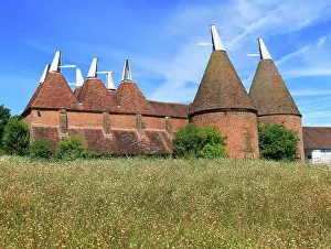 Overgrown Prints: Historic oast house buildings at Sissinghurst Castle gardens
