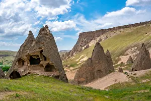 Cappadocia Prints: Historic rock formations with carved homes in Selime ancient town of Cappadocia