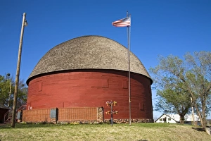 Oklahoma Prints: Historic Round Barn on Route 66