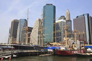 Images Dated 23rd May 2009: Historic sailing ships at South Street Seaport, Manhattan, New York City