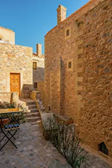 Laconia Prints: Historic stone houses, Monemvasia, Laconia, Greece