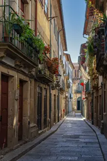 Norte Prints: Historic street in Guimaraes, UNESCO World Heritage Site, Norte, Portugal, Europe