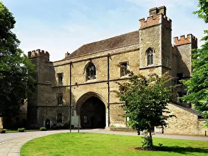 Walkways Prints: Historic structure known as the Porta stands in Ely