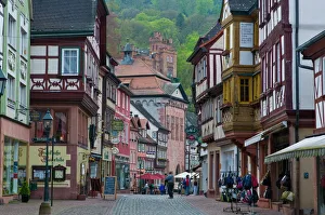 Street Scenes Prints: The Historic town of Miltenberg, Franconia, Bavaria, Germany, Europe