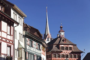 Market Square Prints: Historic townhouses and town hall in the market place