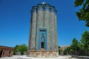 Arts Prints: Historical mausoleum in Nakhchivan features intricate tile work and unique architecture