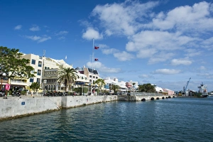 Motorbike Prints: Historical seafront of Hamilton capital of, Bermuda, United Kingdom