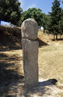 Menhir Prints: Historical site, Filitosa, Corsica, France, Europe