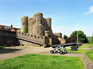 Stairs Prints: History of Ypres Tower in Rye East Sussex with cannon in foreground