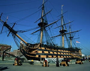 Images Dated 8th April 2008: HMS Victory in dock at Portsmouth, Hampshire, England, United Kingdom, Europe