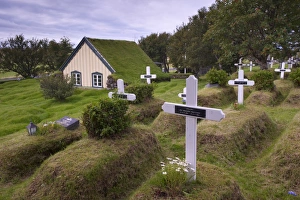 Images Dated 6th September 2009: Hofskirkja, turf-roofed church built in 1884, last church to be built in the old style