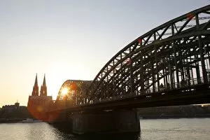 Images Dated 18th April 2010: Hohenzollern Bridge over the River Rhine and Cathedral, Cologne, North Rhine Westphalia