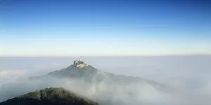 Images Dated 14th October 2008: Hohenzollern Castle in early morning fog, Hechingen, Swabian Alb, Baden Wurttemberg, Germany, Europe