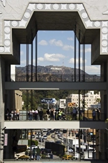 Holly Wood Prints: The Hollywood sign in distance at Hollywood Highland