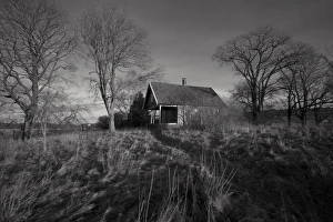 Black And White Image Prints: Holmen, old house in T├©nsberg
