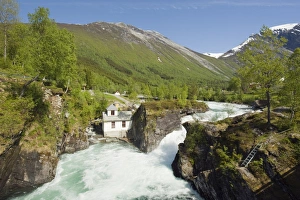 Holsbrua waterfall, Western Norway, Norway, Scandinavia, Europe