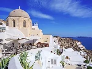 Patriotism Prints: Holy Church of Agia Ekaterina, Oia Village