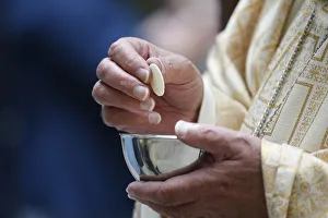 Bowl Prints: Holy Communion, Catholic Mass, Haute-Savoie, France, Europe