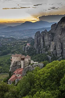 Holy Monastery of St. Nicholas Anapafsas at sunset, UNESCO World Heritage Site