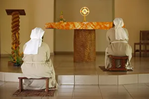Holy Sacrament adoration at Akepe monastery, Akepe, Togo, West Africa, Africa