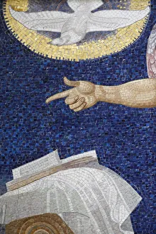 Mosaics Prints: Holy Spirit in mosaic by Rudolf Jettmar, Am Steinhof church (Church Leopold), Vienna