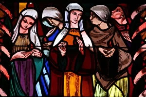 Images Dated 3rd June 2006: Holy virgins in the stained glass window of Saint-Joseph des Fins church, Annecy