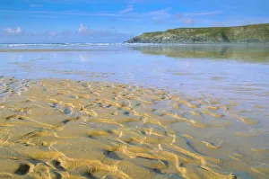 Shallow Water Prints: Holywell Bay near Newquay, Cornwall, England, UK
