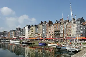 Sailboats Prints: Honfleur harbour, Calvados department, Lower Normandy region, Northwestern France