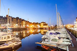 Calvados Prints: Honfleur old port, Calvados, Normandy, France, Europe