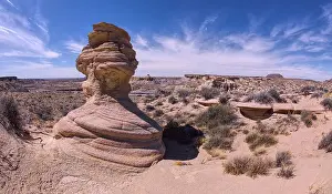 Brush Prints: A hoodoo called the Zuni Warrior on the edge of a cliff near Hamilili Point