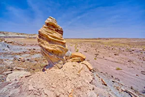 Rock Hoodoo Prints: A hoodoo formation called Medusas Child, below the cliffs of Agate Plateau in