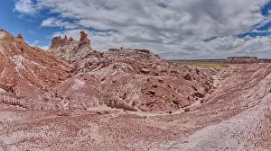 Spires Prints: Hoodoo spires rising above the valley below the south side of Blue Mesa in Petrified Forest National Park