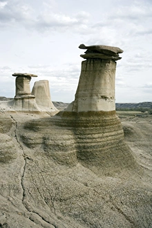 Hoodoos Prints: Hoodoos, limestone features, Badlands, Drumheller area, Alberta, Canada, North America