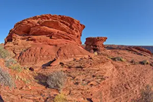 Hoodoo Prints: Hoodoos on top of a ridge of sandstone near the Spur Canyon at Horseshoe Bend