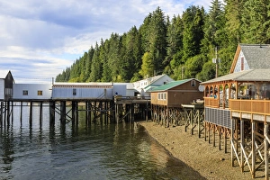 Hoonah Prints: Hoonah, shoreline brewpub and dock, Tlingit Community, Icy Strait Point, Chichagof Island