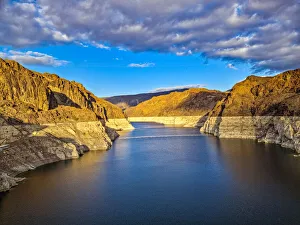 Hoover Dam at sunset, Nevada, United States of America, North America