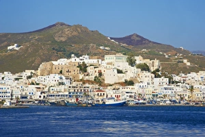 Cylades Prints: Hora (Chora) main town and Kastro, Naxos, Cyclades, Aegean, Greek Islands, Greece, Europe