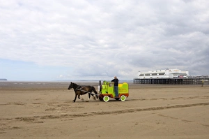 Cart Prints: Horse and buggy, Weston-super-Mare, Somerset, England, United Kingdom, Europe