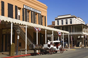 Carriages Prints: Horse and carriage in Old Town Sacramento, California, United States of America