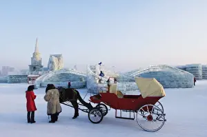 Pulling Prints: A horse and carriage ride and snow and ice sculptures at the Ice Lantern Festival