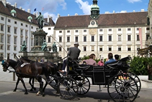 Carriages Prints: Horse-drawn carriage at the Hofburg, Vienna, Austria, Europe