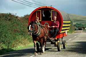 Republic Of Ireland Gallery: Horse-drawn gypsy caravan