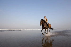 Bali Prints: Horse riding at the beach, Kuta Beach, Bali, Indonesia, Southeast Asia, Asia