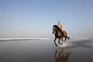 Horse riding at the beach, Kuta Beach, Bali, Indonesia, Southeast Asia, Asia